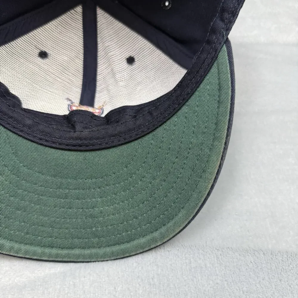 Vintage 90s Polo Ralph Lauren Golf Fitted Hat Navy Blue Plaid Crest Size Large